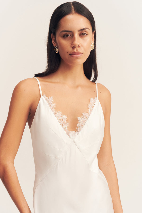 LUSTRE LACE SLIP MINI DRESS - IVORY_D