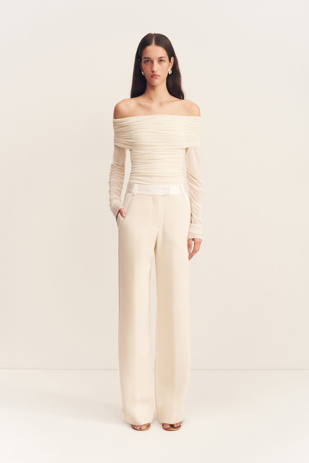 Adri Tuxedo Side Panel Pant | Rice | Pants | Shona Joy – Shona Joy US