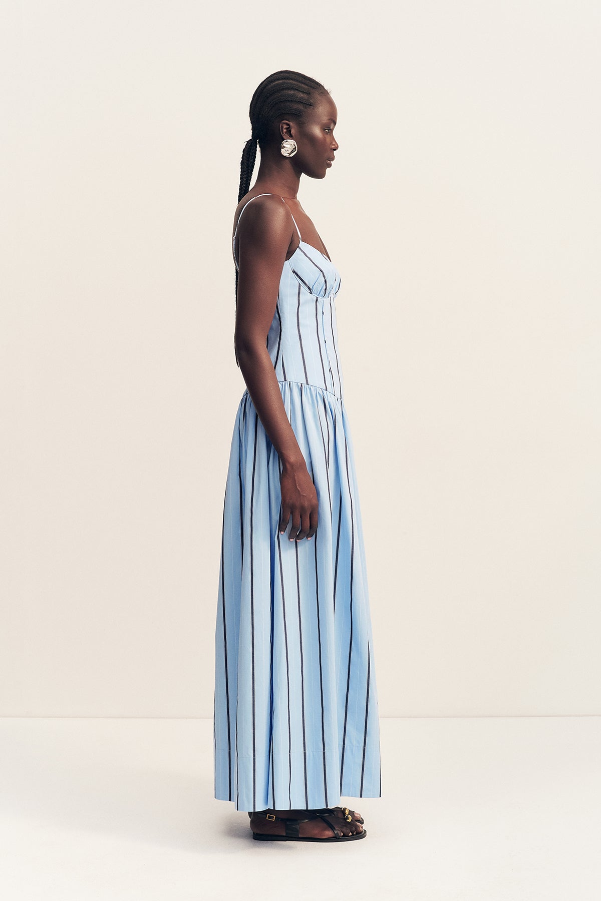 Saxon Panelled Bustier Maxi Dress | Bather Stripe | Dresses