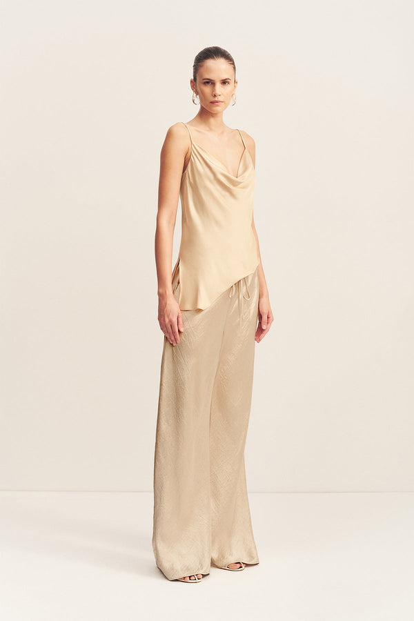 ANDIE CRUSHED DRAWSTRING PANT - CHAMPAGNE