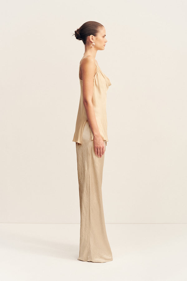 ANDIE CRUSHED DRAWSTRING PANT - CHAMPAGNE