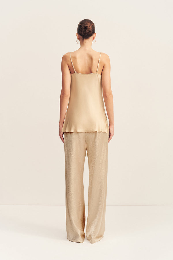 ANDIE CRUSHED DRAWSTRING PANT - CHAMPAGNE