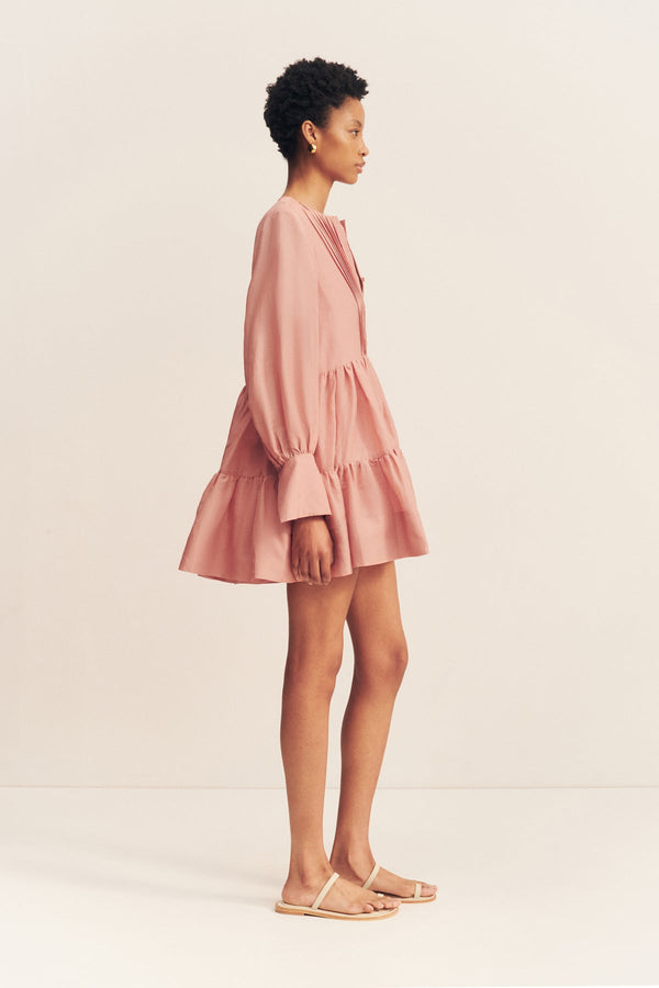 CELESTE TIERED MINI DRESS - ROSE_S