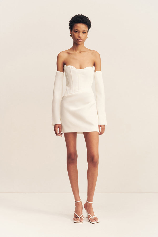 Shona Joy Oakley Strapless Draped Mini Dress in White - size Aus 12/US 8 Shona Joy Oakley Strapless Draped Mini Dress in White - size Aus 12/US 8