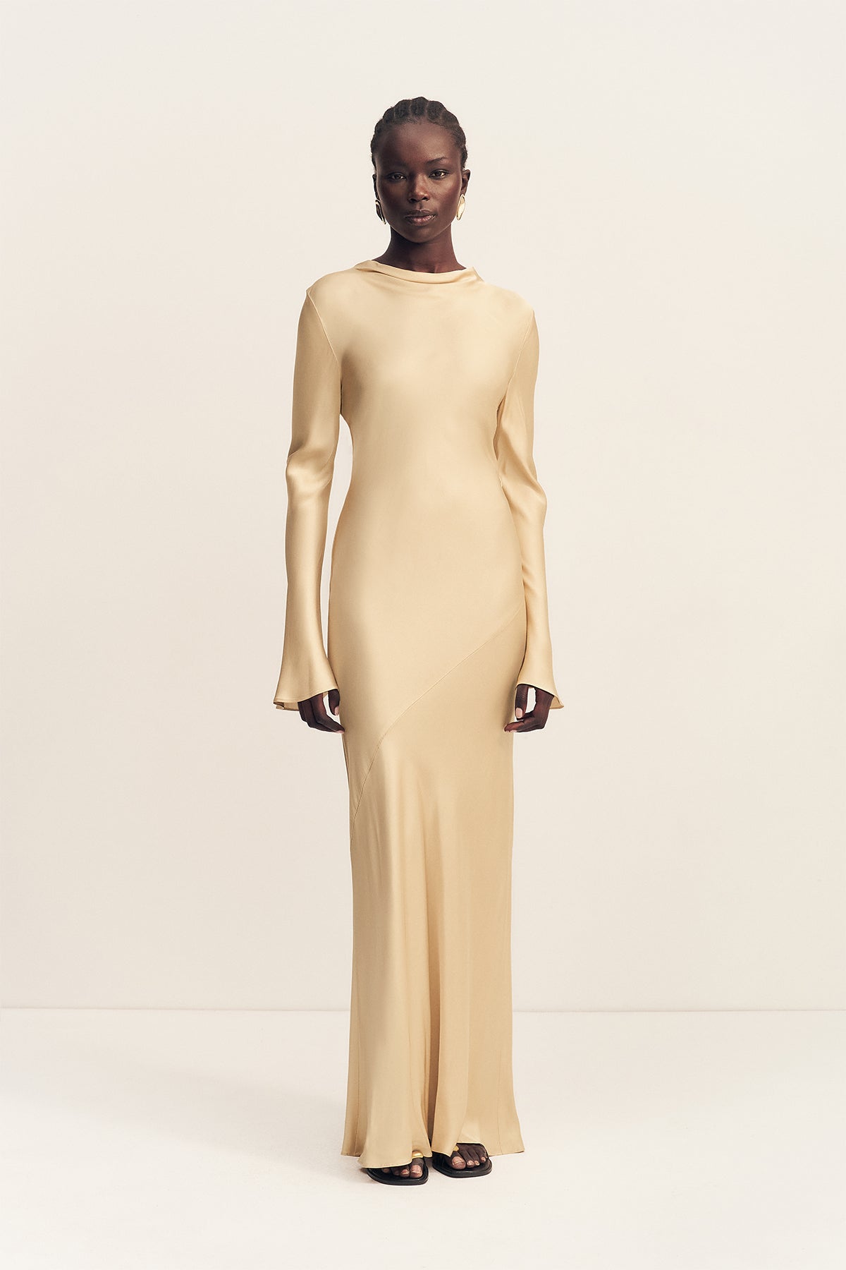 Agnes Long Sleeve Maxi Dress With Belt | Oat | Dresses | Shona Joy