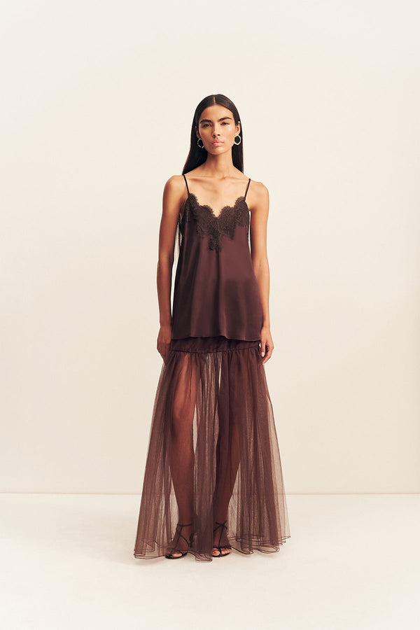 SIMONA LACE CAMI - ESPRESSO