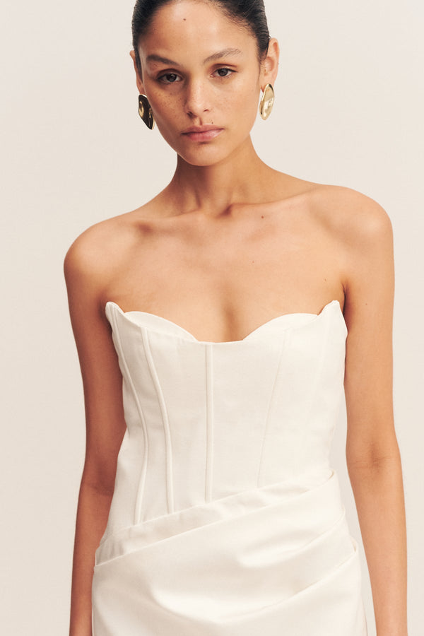 Shona Joy - Oakley Strapless Draped Maxi Dress - Ivory - Bridal Dress Shona Joy - Oakley Strapless Draped Maxi Dress - Ivory - Bridal Dress
