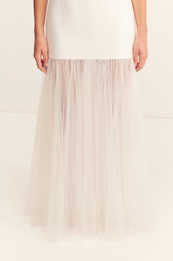 CALCITE CONTRAST SQUARE NECK MAXI DRESS