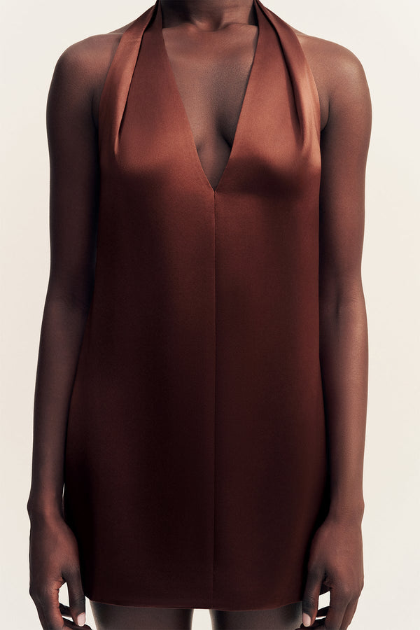 high neck brown mini dress The Range Thermal Knit Turtleneck Dress in Espresso at Nordstrom, Size Medium
