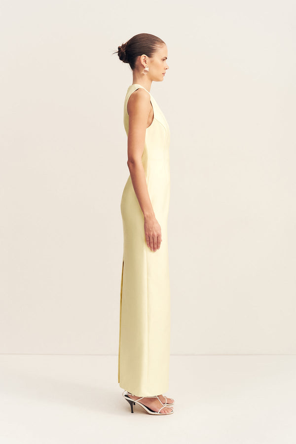 OTIS PLUNGED FITTED MAXI DRESS - YUZU