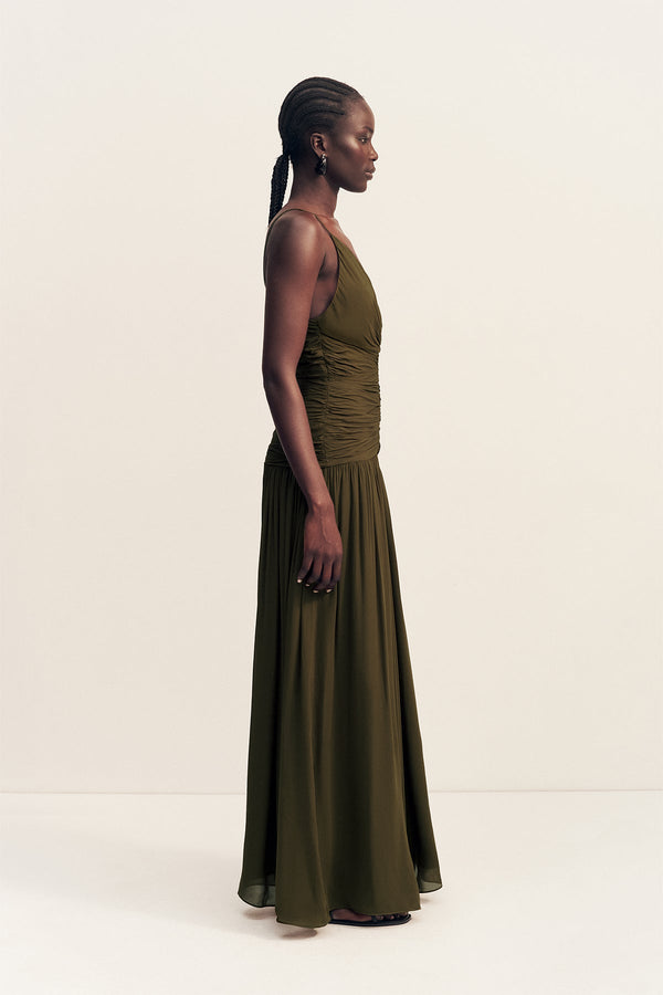 Juno Gathered Bodice Maxi Dress | Jungle | Dresses | Shona Joy Shona Joy US Juno Gathered Bodice Maxi Dress | Jungle | Dresses | Shona Joy Shona Joy US