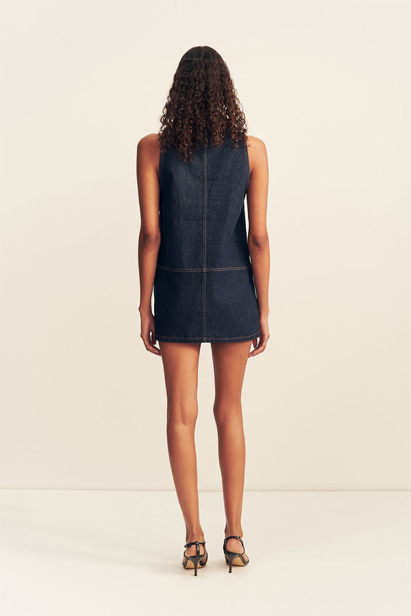 RITA COLLARED SHIFT MINI DRESS