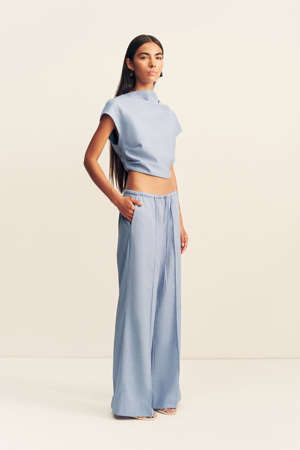 ASHER DRAWSTRING PANT - CHAMBRAY BLUE