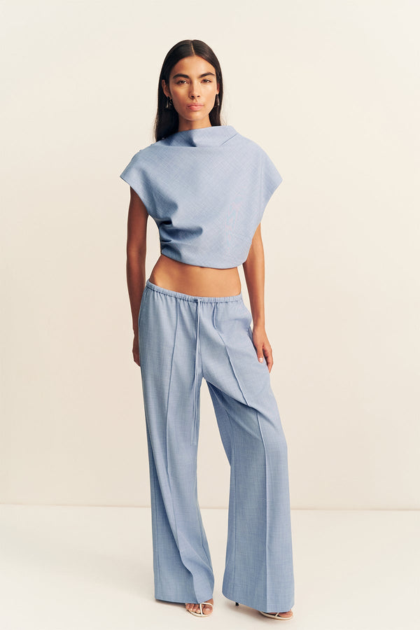 ASHER DRAWSTRING PANT - CHAMBRAY BLUE