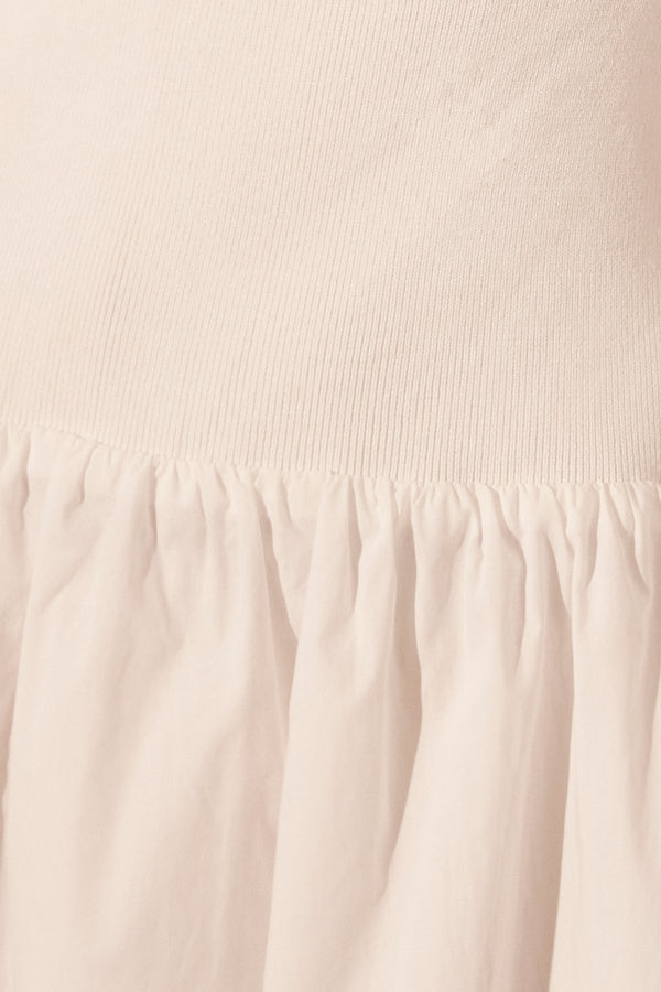 ALIAH HIGH NECK MIDI DRESS - IVORY_SW