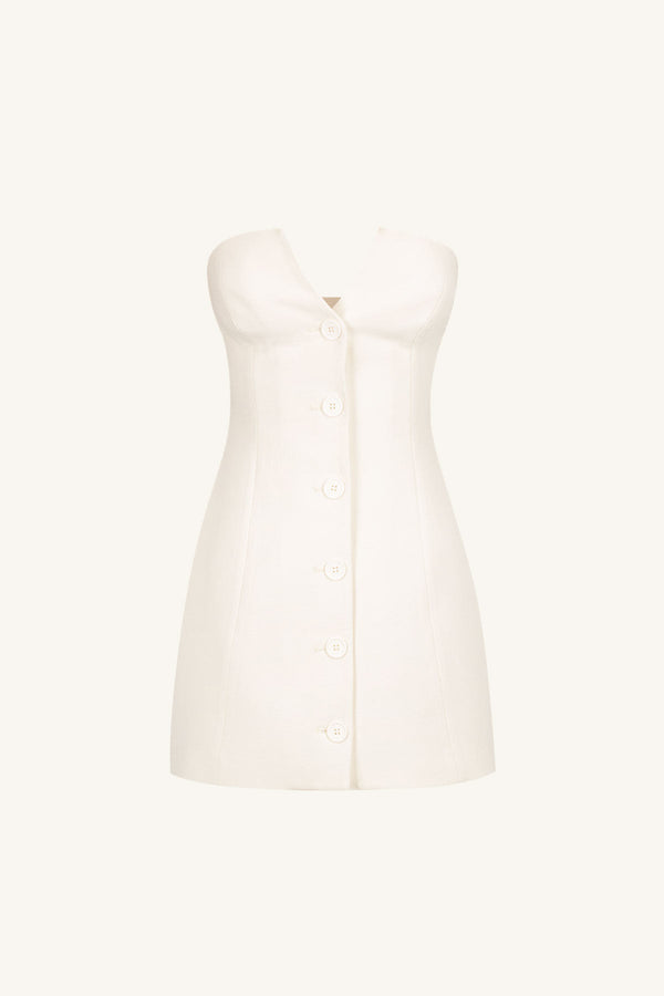 Amura Strapless Button Up Mini Dress | Cream | Dresses | Shona Joy Shona Joy US Amura Strapless Button Up Mini Dress | Cream | Dresses | Shona Joy Shona Joy US