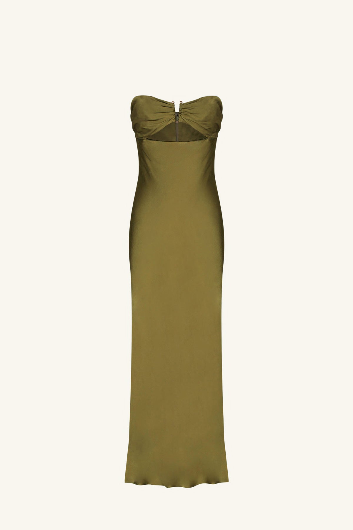 Arienzo Strapless Cut Out Midi Dress, Green Olive, Dresses