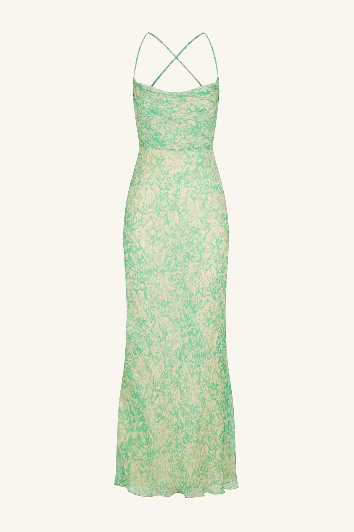 Belvedere Long Sleeve V Neck Midi Dress, Tree Green/Multi, Dresses