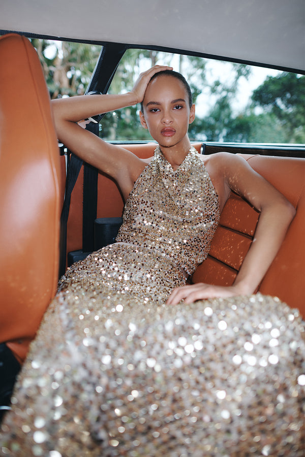 BRIA HALTER TOP - GOLD