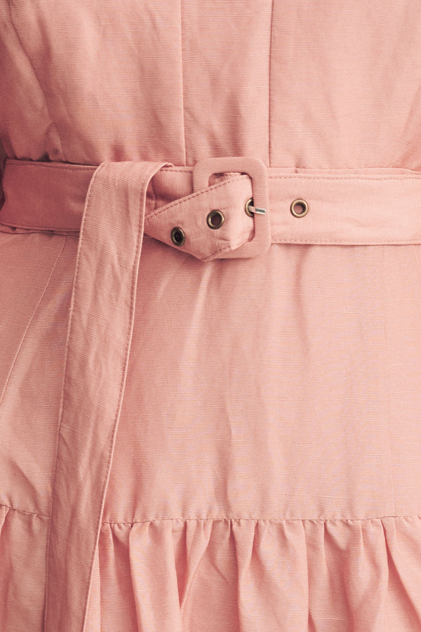 CELESTE PLUNGED TIERED MAXI DRESS - ROSE_SW