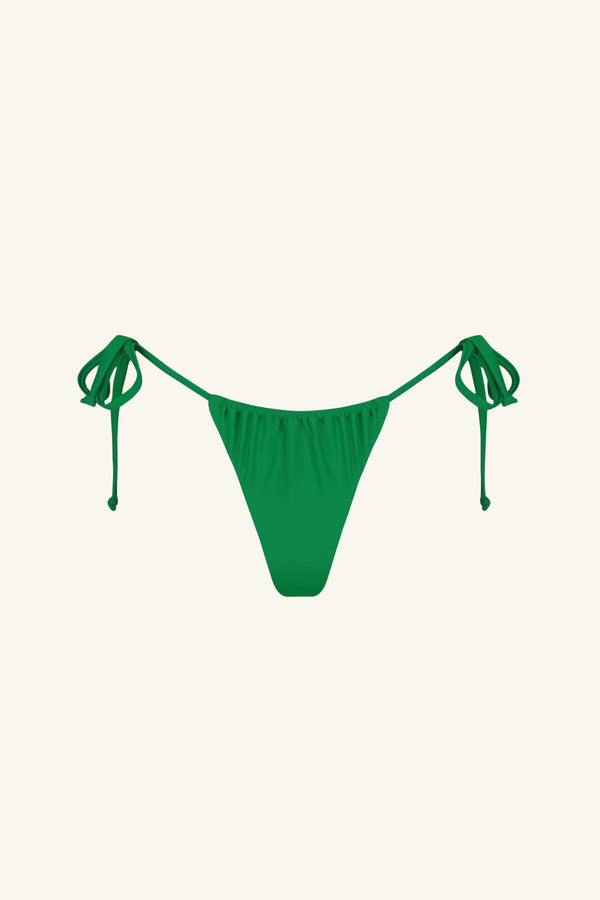 Arbre Tie String Bikini Bottom, Tree Green/Ivory