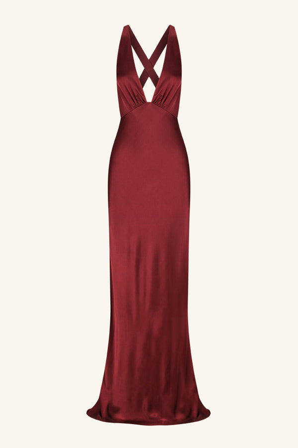 Elia Plunged Cross Back Maxi Dress | Shiraz | Dresses | Shona Joy Shona Joy US Elia Plunged Cross Back Maxi Dress | Shiraz | Dresses | Shona Joy Shona Joy US