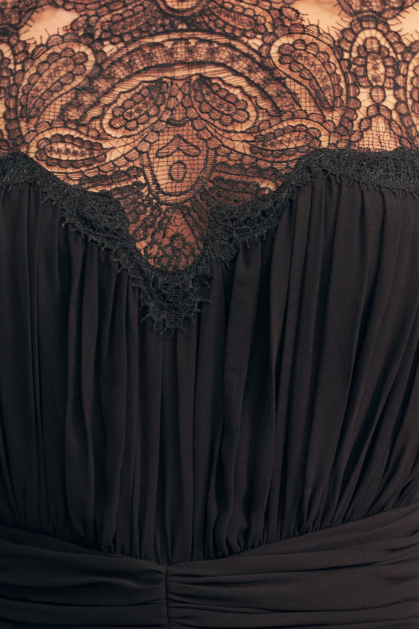EMORY LACE SLEEVELESS MAXI DRESS - BLACK_SW