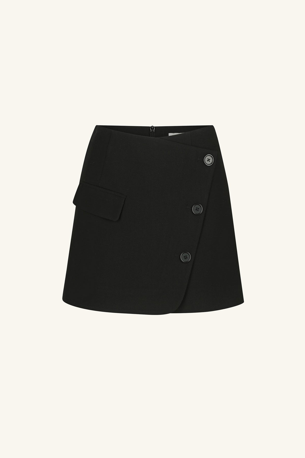 Black mini button skirt hotsell