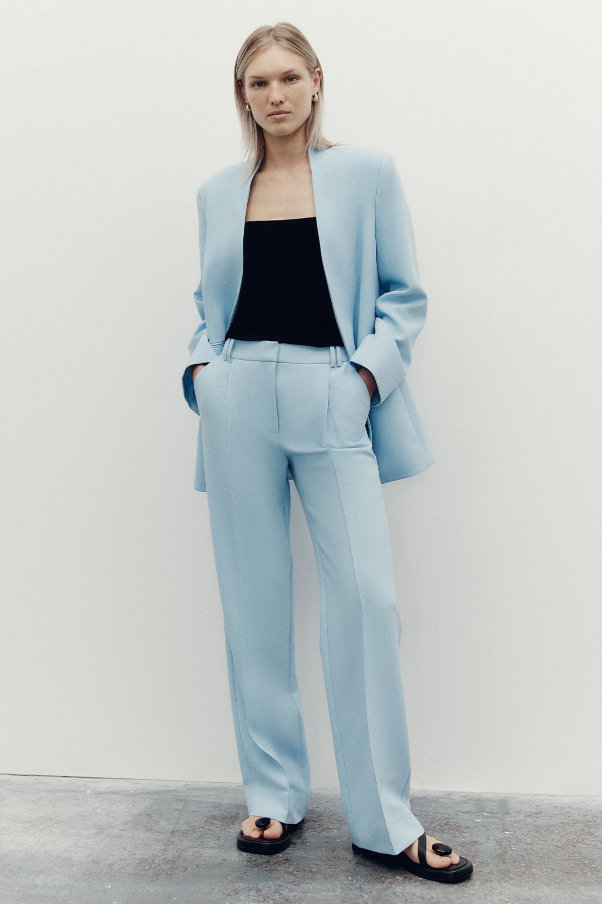 Zara Pants Trousers Women Bright Blue, Women's Fashion, Bottoms