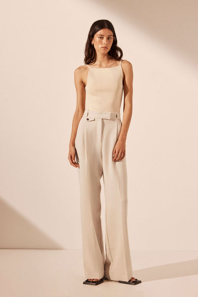 La Lune High Waisted Tailored Pant | Cream | Pants | Shona Joy