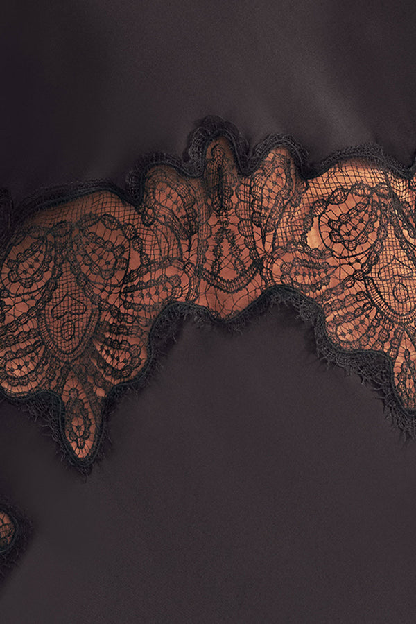 JAMILA LACE HIGH NECK MAXI DRESS - BLACK