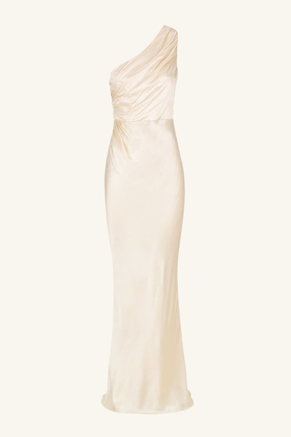 La Lune Gathered One Shoulder Maxi Dress | Cream | Dresses | Shona Joy Shona Joy US La Lune Gathered One Shoulder Maxi Dress | Cream | Dresses | Shona Joy Shona Joy US