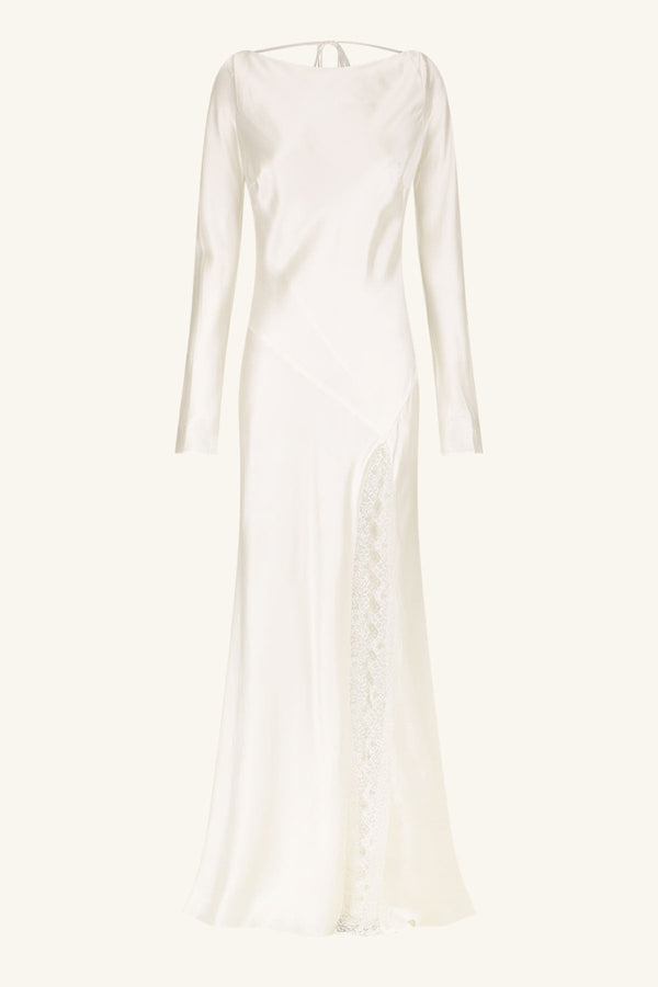 La Lune Cumulus Silk Backless Lace Split Maxi Dress | Ivory | Dresses | Shona Joy Shona Joy US La Lune Cumulus Silk Backless Lace Split Maxi Dress | Ivory | Dresses | Shona Joy Shona Joy US