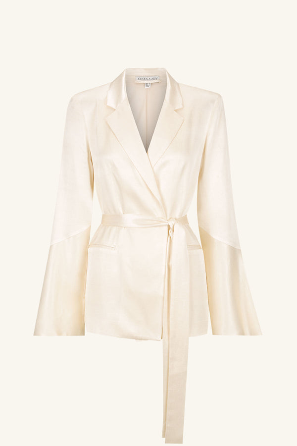LA LUNE FLARED SLEEVE BELTED BLAZER | CREAM | OUTERWEAR | SHONA JOY LA LUNE FLARED SLEEVE BELTED BLAZER | CREAM | OUTERWEAR | SHONA JOY