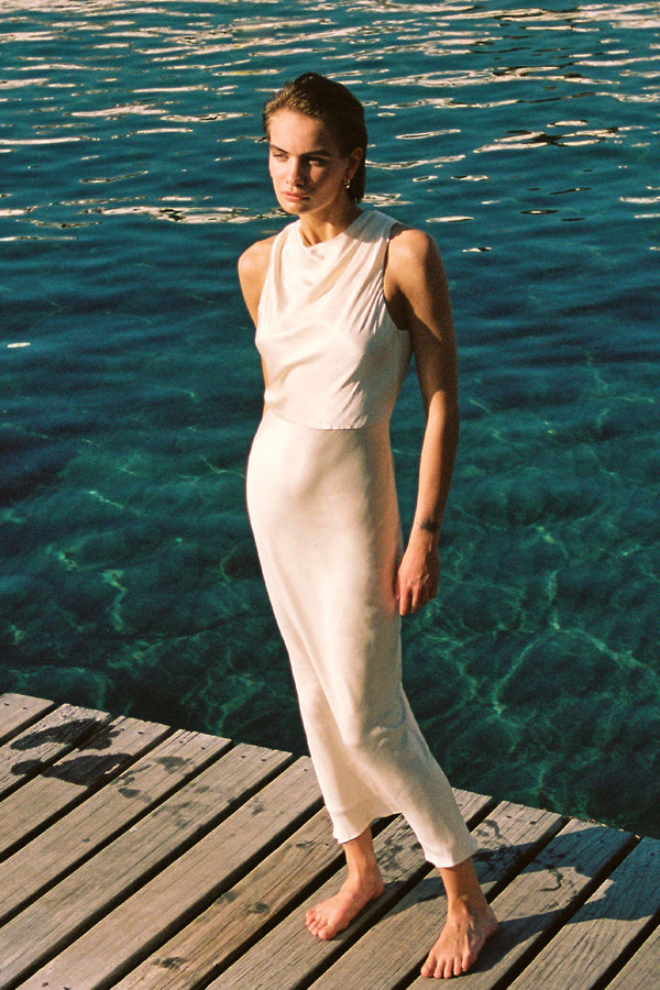 La Lune High Neck Maxi Dress | Cream | Dresses | Shona Joy Shona Joy US La Lune High Neck Maxi Dress | Cream | Dresses | Shona Joy Shona Joy US