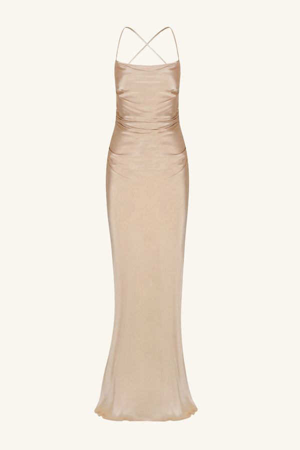La Lune Lace Back Maxi Dress | Gold | Dresses | Shona Joy Shona Joy US La Lune Lace Back Maxi Dress | Gold | Dresses | Shona Joy Shona Joy US