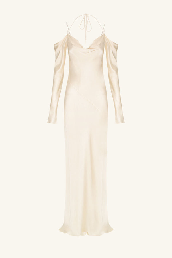 LA LUNE OFF SHOULDER TIE MAXI DRESS | CREAM | DRESSES | SHONA JOY Shona Joy US LA LUNE OFF SHOULDER TIE MAXI DRESS | CREAM | DRESSES | SHONA JOY Shona Joy US