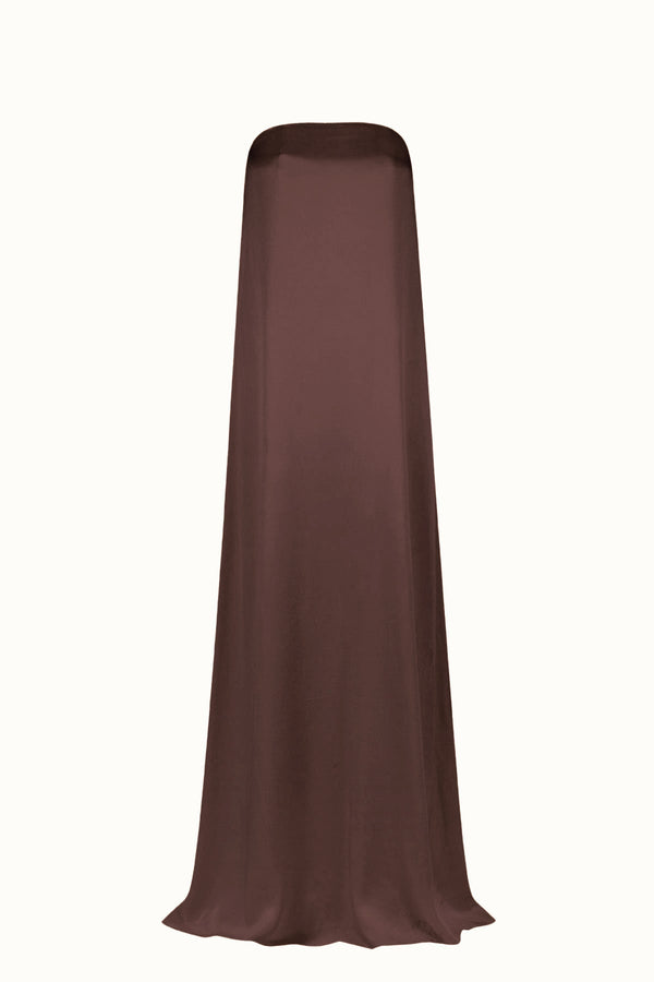 LA LUNE STRAPLESS COLUMN MAXI DRESS - ESPRESSO_G