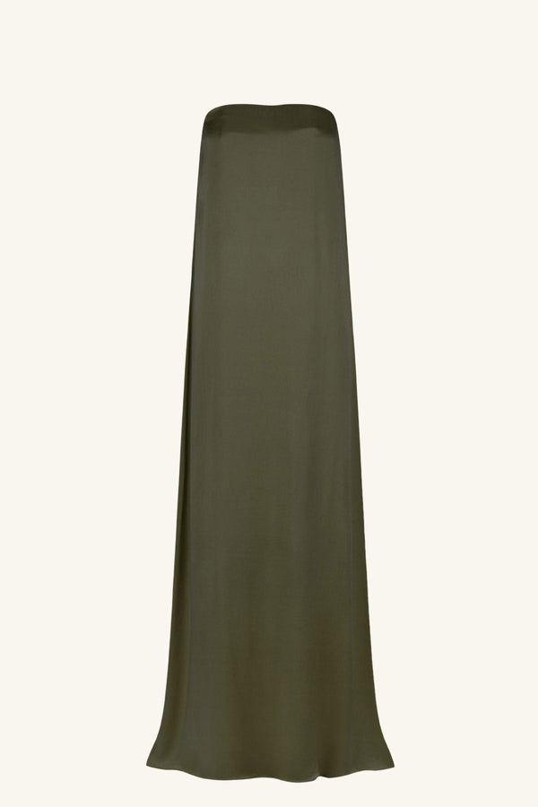 LA LUNE STRAPLESS COLUMN MAXI DRESS - FOREST_G