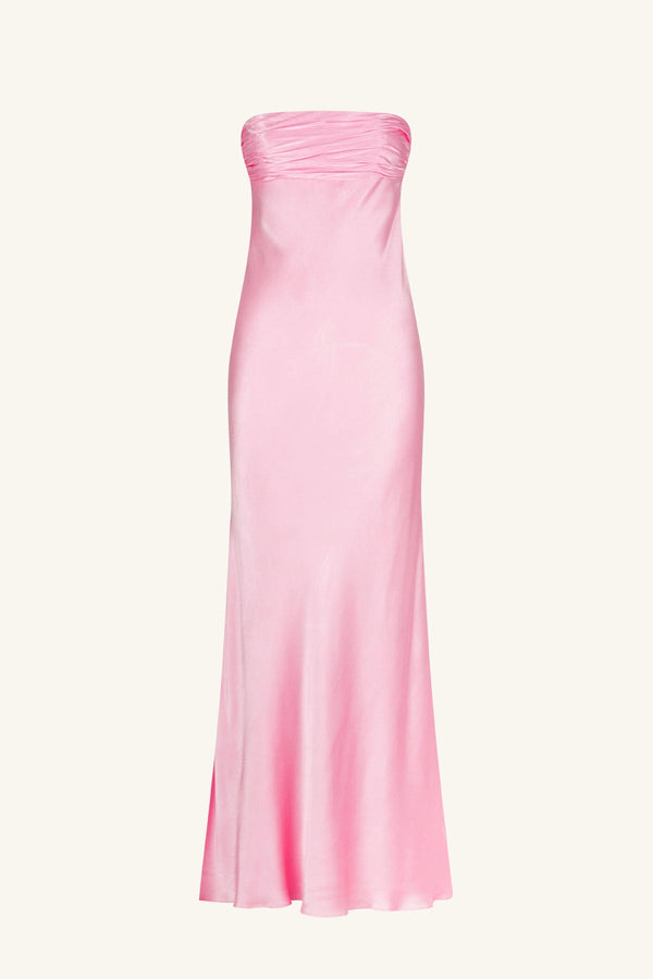 shona joy royale strapless lace up maxi dress Shona Joy - Vento Lace Up Strapless Maxi Dress