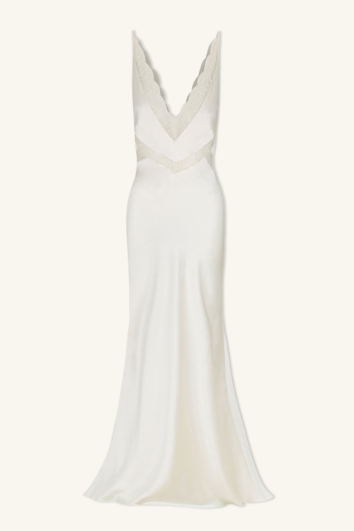 zarah high slit corset satin gown - white