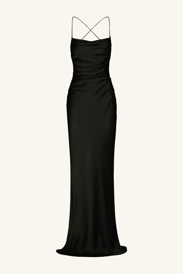 LA LUNE LACE BACK MAXI DRESS - BLACK_G