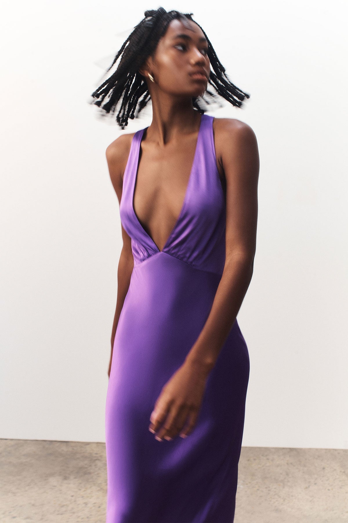 Rose Purple Low-cut Slim Off-shoulder Halter Fashion Temperament