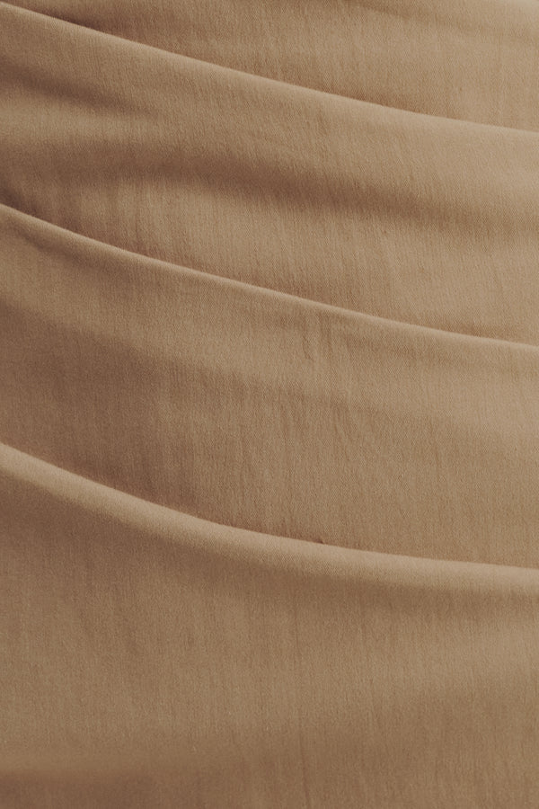 LANI ASYMMETRICAL MINI DRESS - PEBBLE