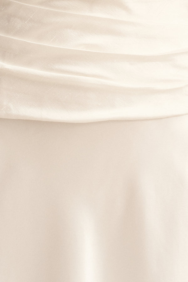 LUCERO SILK CONTRAST TWIST KNOT MAXI DRESS