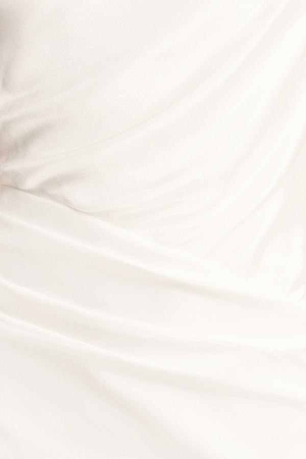 LUMINA CONTRAST DRAPED MAXI DRESS