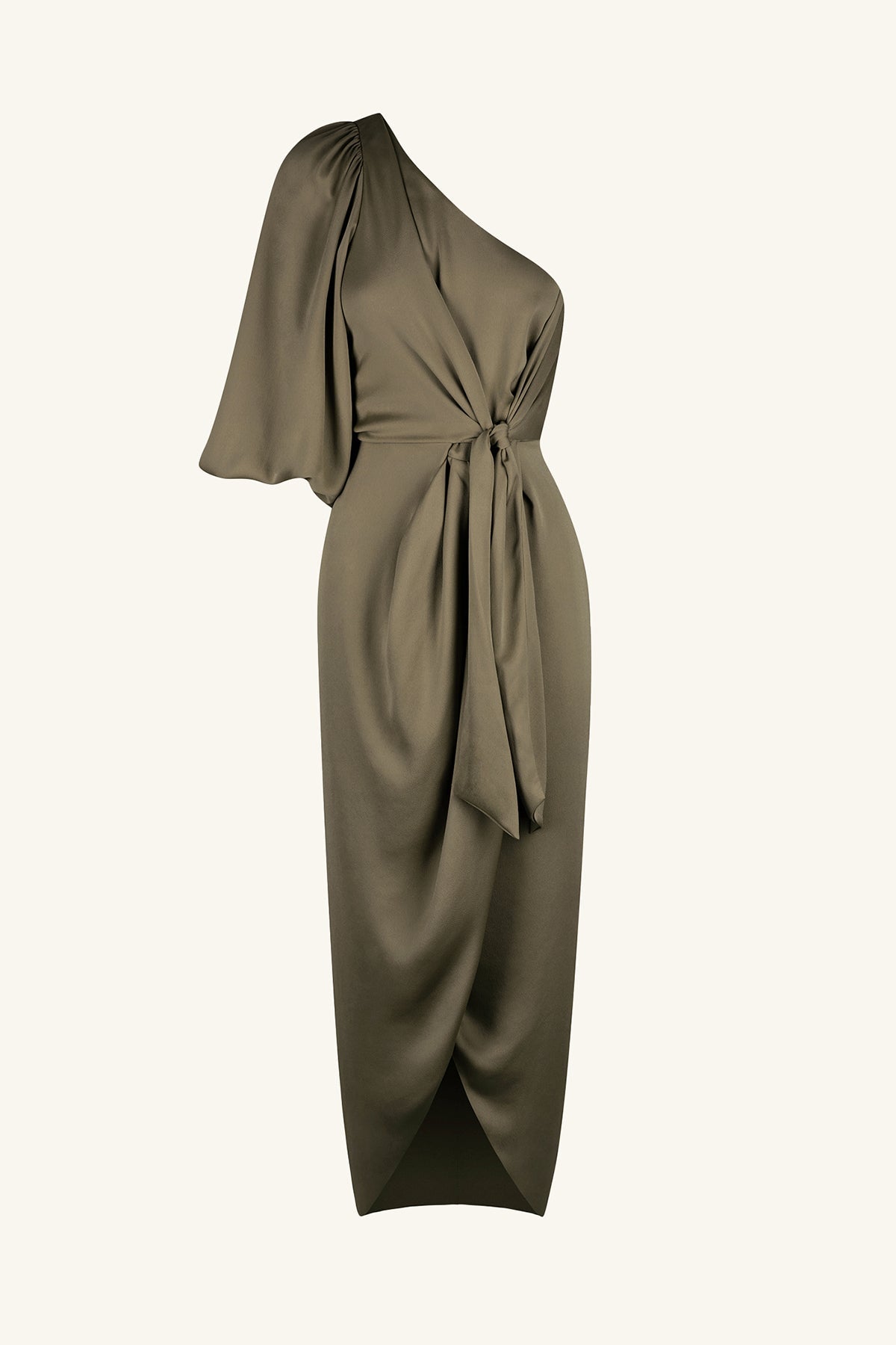 Luxe Tie Front One Shoulder Dress | Pine | Dresses | Shona Joy