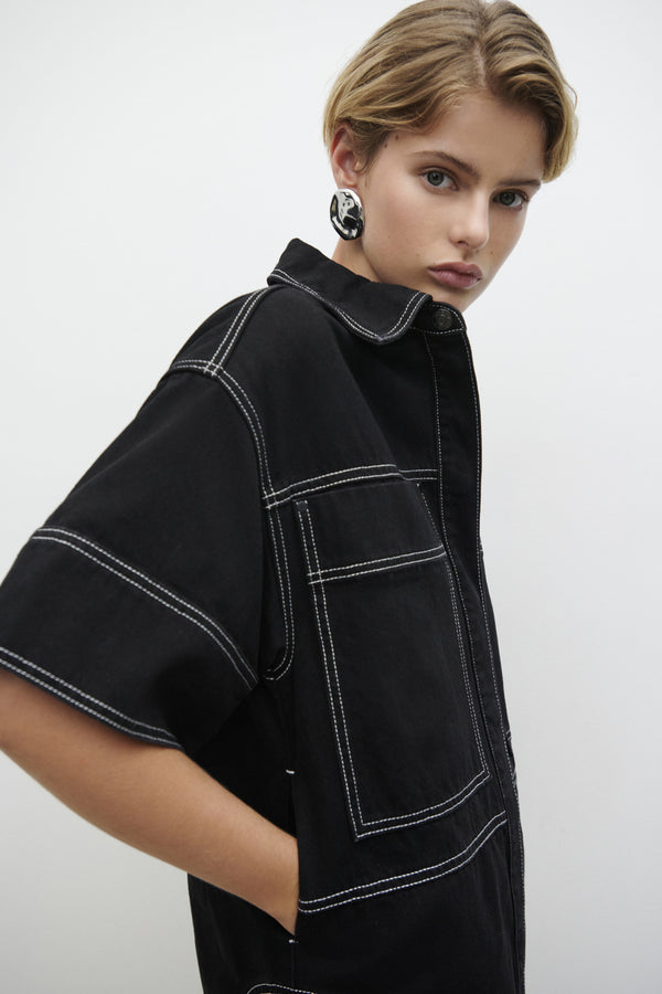 MERCER SHORT SLEEVE SHIRT - BLACK