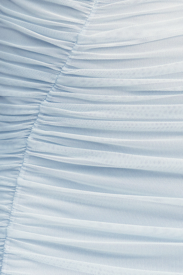 MIRA GATHERED MAXI DRESS - SKY