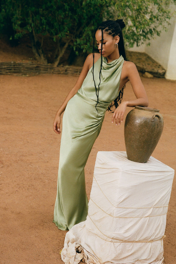 Shona Joy - La Lune High Neck Gathered Maxi Dress - Fern - Bridesmaids Dress Shona Joy - La Lune High Neck Gathered Maxi Dress - Fern - Bridesmaids Dress